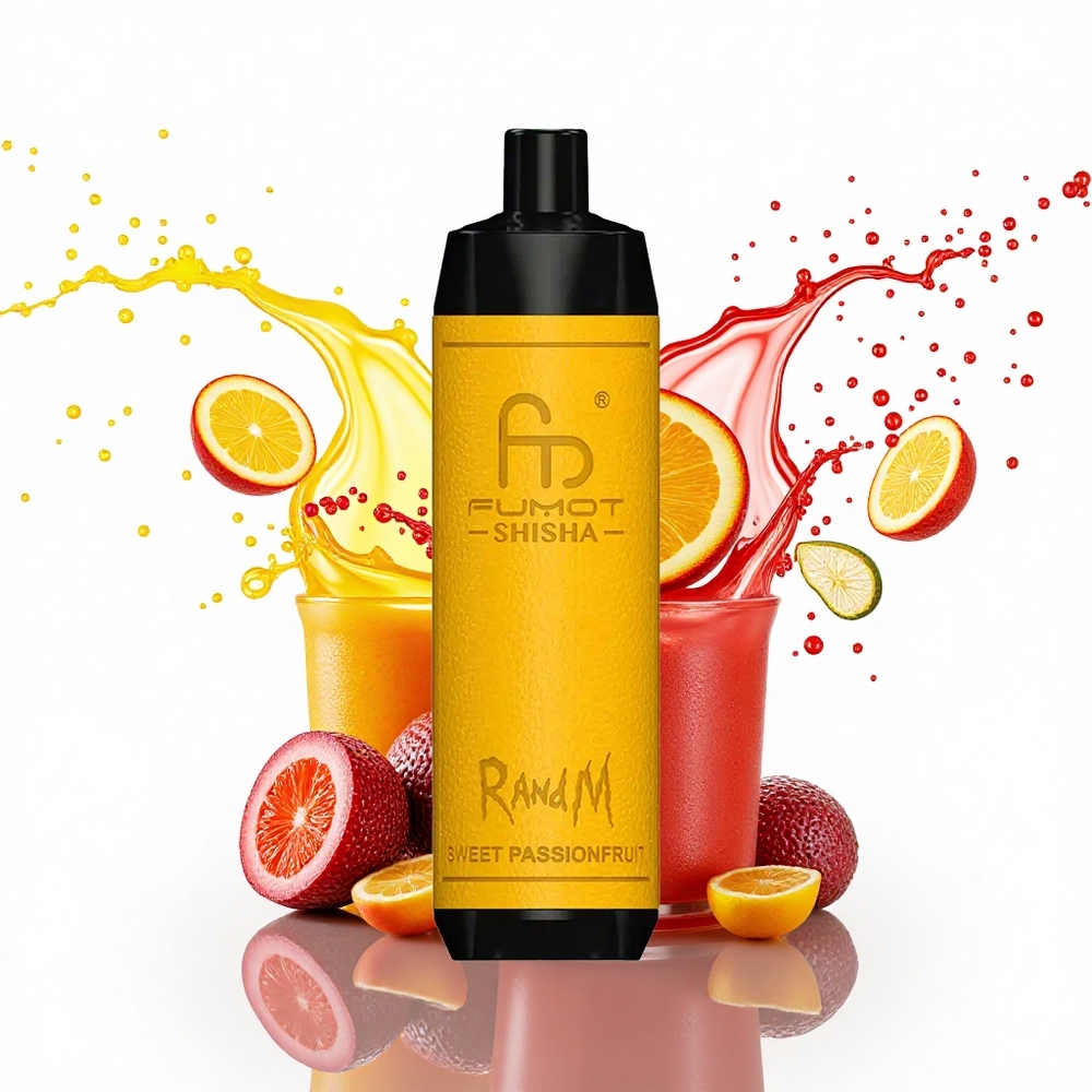 RandM Fumot Shisha 10000 Puffs Saldus Pasifruitas su 0,5% nikotino ir 850 mAh