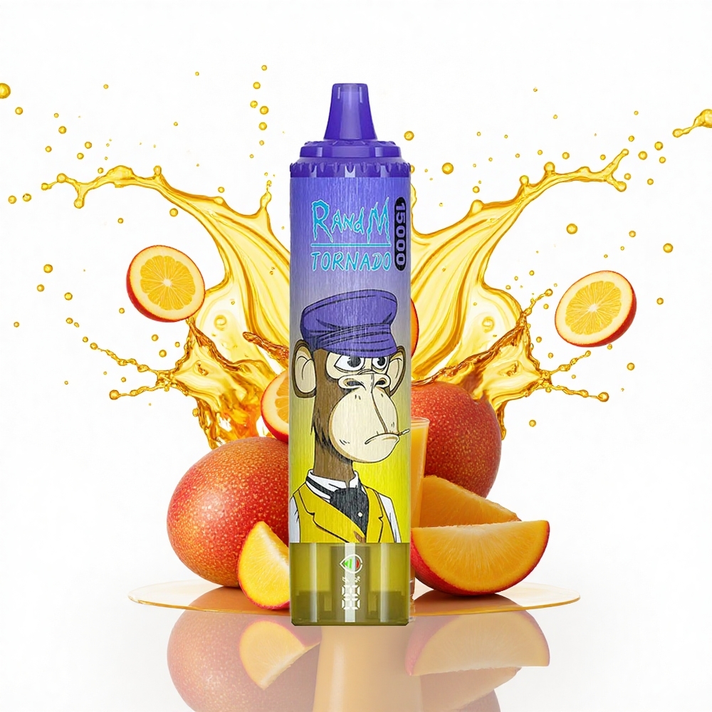 RandM Fumot Tornado 15000 Puffs Mango Ant Ledų su 25ml Skysčio ir 5% Nikotino
