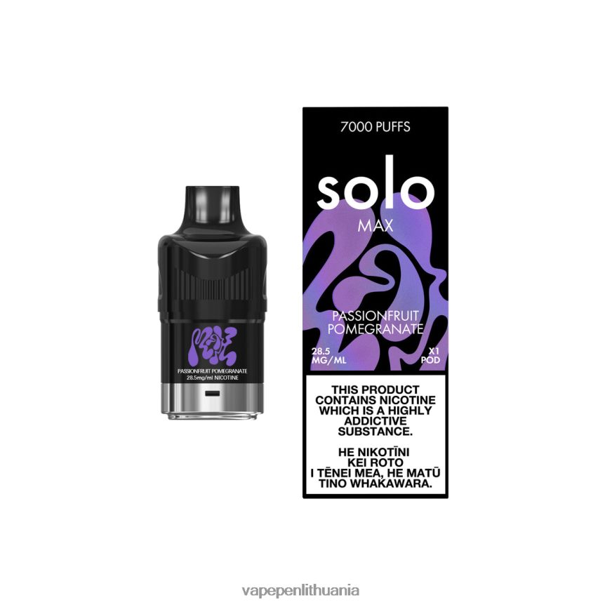 Solo MAX ankštis pasiflorų granatas 6ZX28689 - Vape Pen