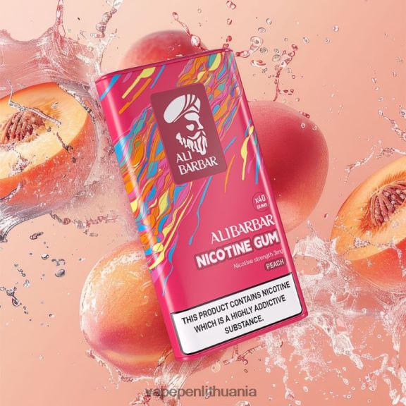 Alibarbar nikotino guma persikų 8TR08Z102 - Vape Mod