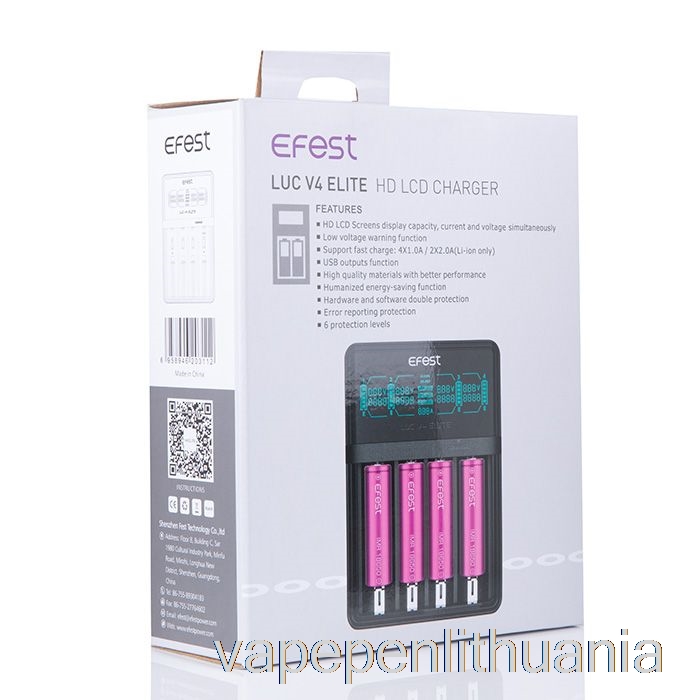 Efest Luc V4 Elite Hd Lcd įkroviklis Vape Liquid