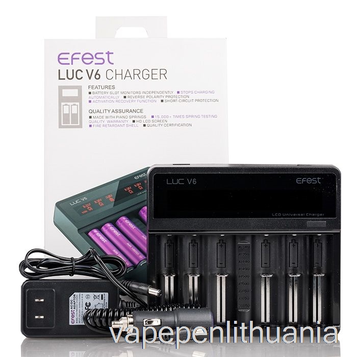 Efest Luc V6 6 Skyrių LCD Universalus įkroviklis Vape Liquid