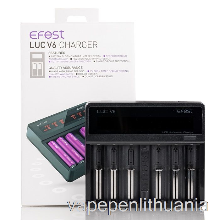 Efest Luc V6 6 Skyrių LCD Universalus įkroviklis Vape Liquid