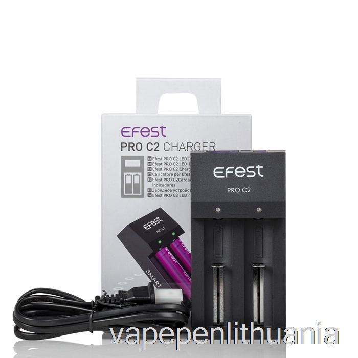 Efest Pro C2 2 Skyrių Išmanusis Akumuliatoriaus įkroviklis Vape Skystis