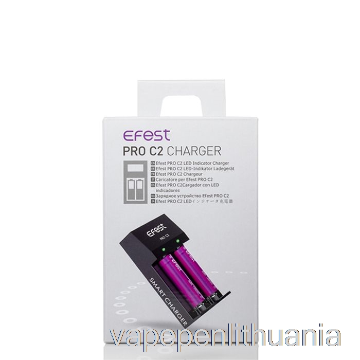 Efest Pro C2 2 Skyrių Išmanusis Akumuliatoriaus įkroviklis Vape Skystis