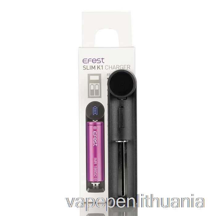 Efest Slim K1 Vieno Lizdo Akumuliatoriaus įkroviklis Vape Skystis