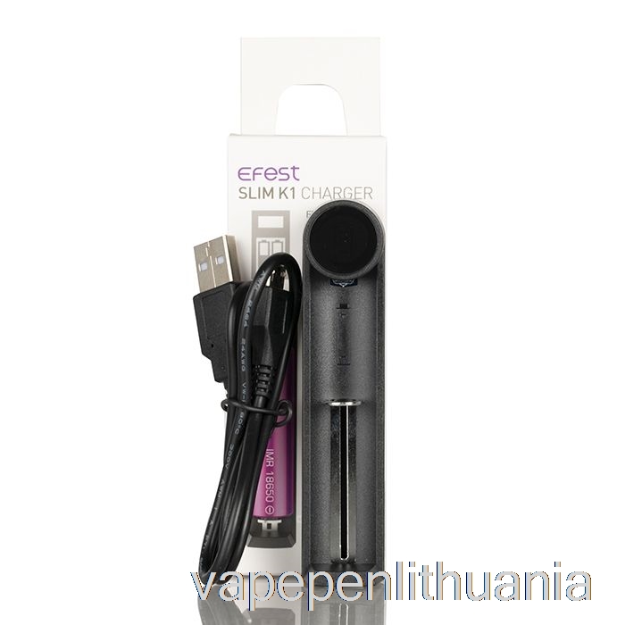 Efest Slim K1 Vieno Lizdo Akumuliatoriaus įkroviklis Vape Skystis