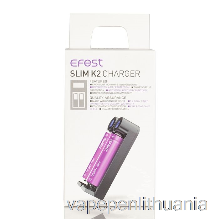 Efest Slim K2 Dviejų Lizdų Akumuliatoriaus įkroviklis Vape Skystis