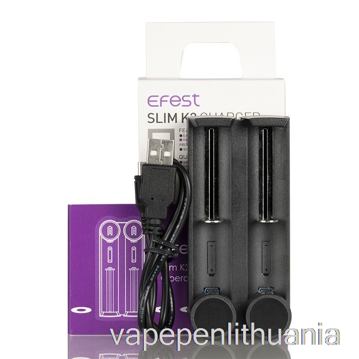 Efest Slim K2 Dviejų Lizdų Akumuliatoriaus įkroviklis Vape Skystis