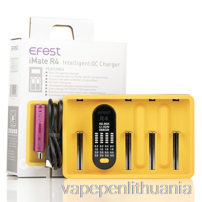 Efest Imate R4 Išmanusis Qc įkroviklis Vape Skystis