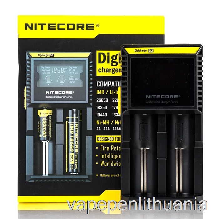 Nitecore D2 Akumuliatoriaus įkroviklio (2 Skyrių) Vape Skystis