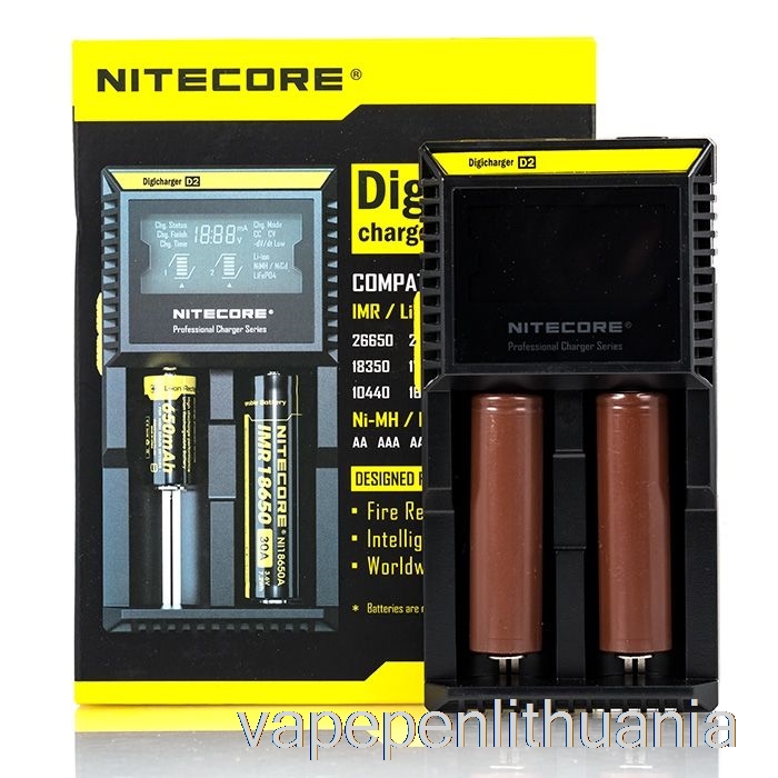Nitecore D2 Akumuliatoriaus įkroviklio (2 Skyrių) Vape Skystis