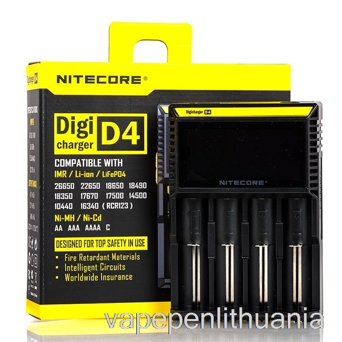 Nitecore D4 Akumuliatoriaus įkroviklio (4 Skyrių) Vape Skystis