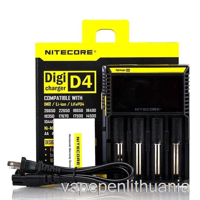 Nitecore D4 Akumuliatoriaus įkroviklio (4 Skyrių) Vape Skystis