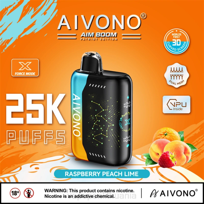 Aivono AIM BOOM 25 000 aviečių persikų laimas D060350 - Vape Skystis
