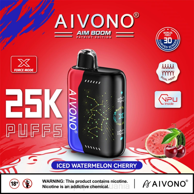 Aivono AIM BOOM 25 000 ledinė arbūzo vyšnia D060347 - Vape Mod