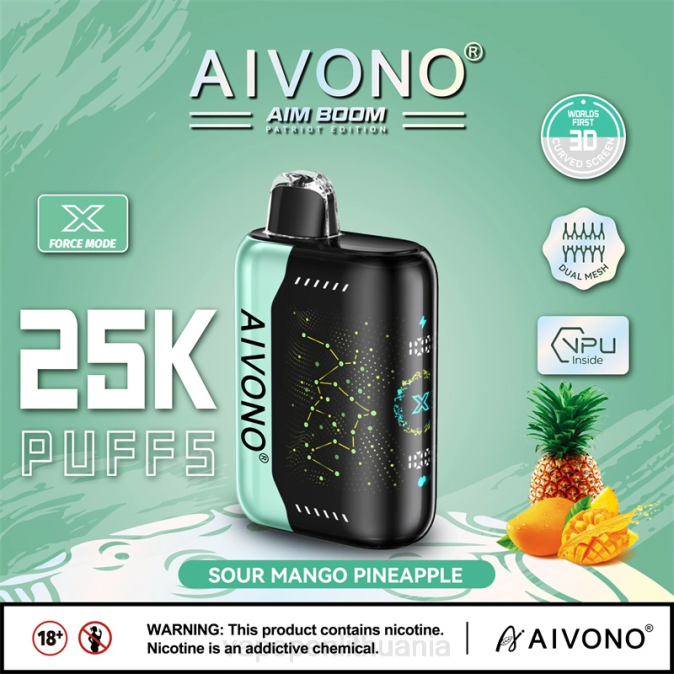 Aivono AIM BOOM 25 000 rūgštus mango ananasas D060351 - Vape Lietuva