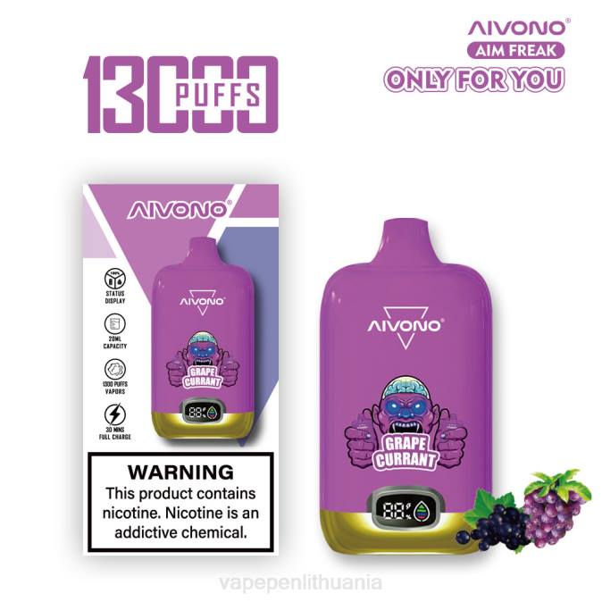 Aivono AIM FREAK 13 000 vynuogių serbentų D060251 - Vape Lietuva
