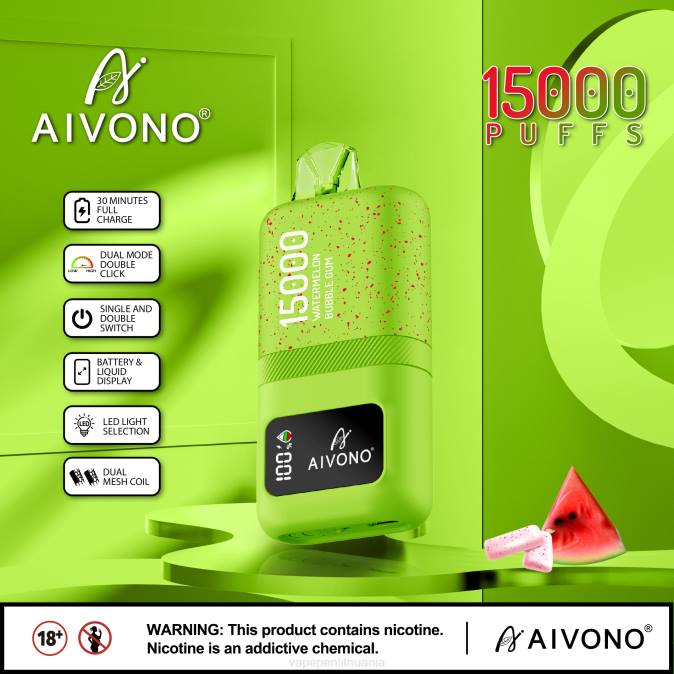 Aivono AIM magic 15 000 arbūzinė guma D06065 - Vape Skystis