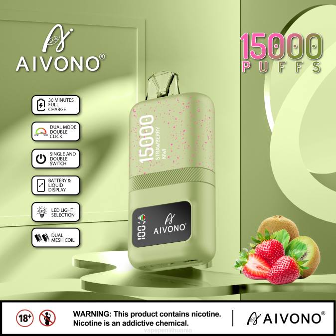 Aivono AIM magic 15 000 braškių kivi D06063 - Vape Liquid