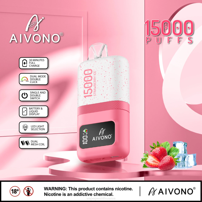 Aivono AIM magic 15 000 braškių ledų D06071 - Vape Lietuva