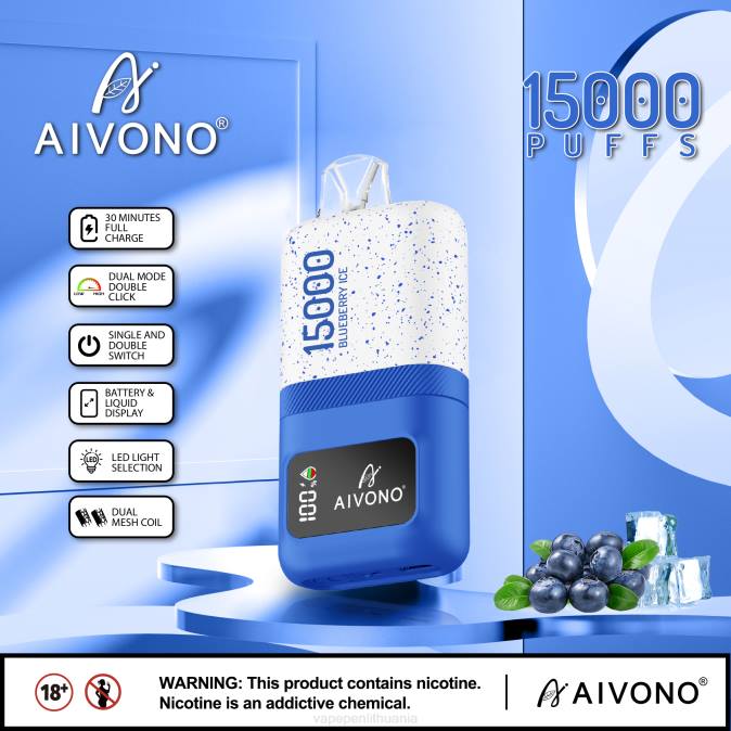 Aivono AIM magic 15 000 mėlynių ledų D06068 - Vape Liquid