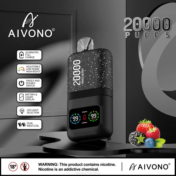 Aivono AIM magic 20 000 mišrios uogos D06078 - Vape Liquid