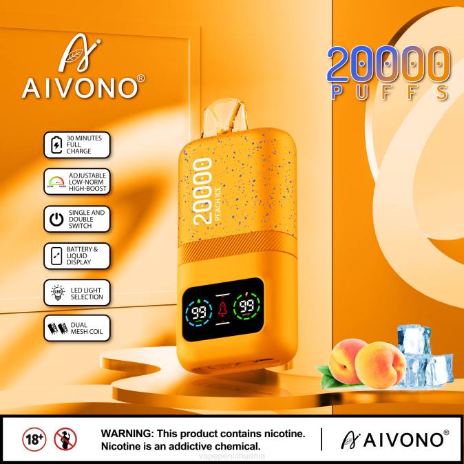 Aivono AIM magic 20 000 persikų ledas D06085 - Vape Skystis