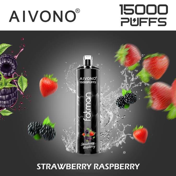 Aivono FATMAN 15 000 braškių aviečių D06015 - Vape Skystis