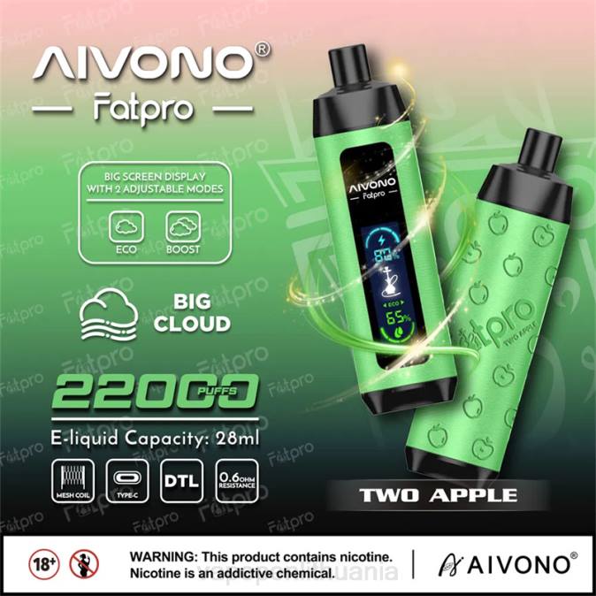 Aivono Fatpro 22000 du obuoliai D0601 - Vape Lietuva
