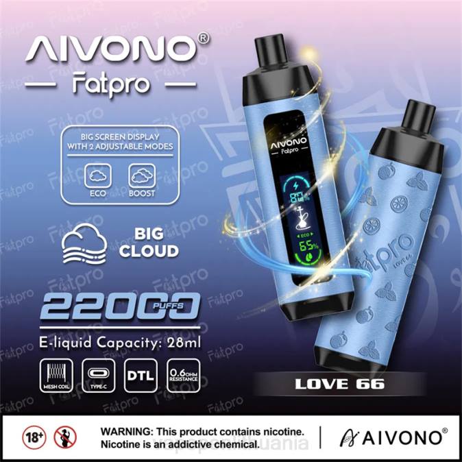 Aivono Fatpro 22000 meilė 66 D0606 - Vape Lietuva