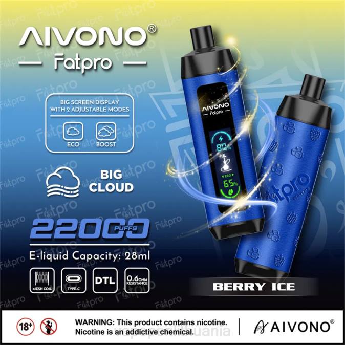 Aivono Fatpro 22000 uogų ledas D06010 - Vape Skystis