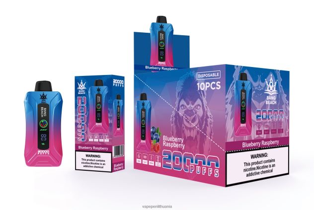 Bang Beach 20 000 išpūtimų išmanusis ekranas mėlynių aviečių 4PX0P212 - Vape Mod