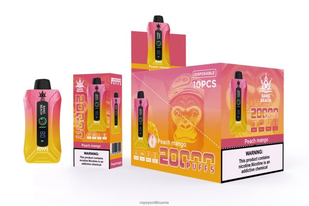 Bang Beach 20 000 išpūtimų išmanusis ekranas persikų mango 4PX0P22 - Vape Mod