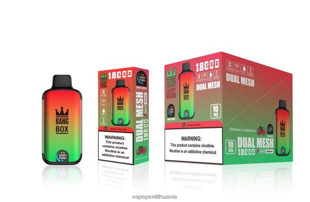 Bang Box 18000 išpūtimų braškinis arbūzas 4PX0P288 - Vape Liquid