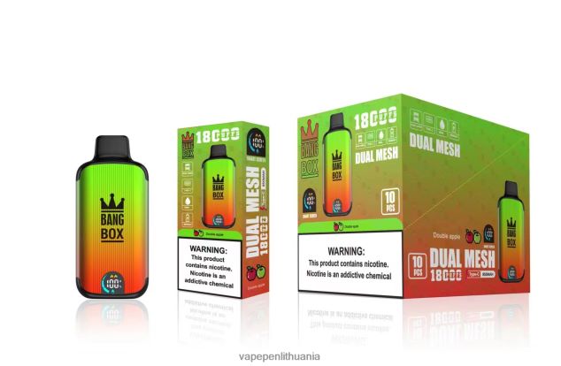 Bang Box 18000 išpūtimų dvigubas obuolys 4PX0P293 - Vape Liquid