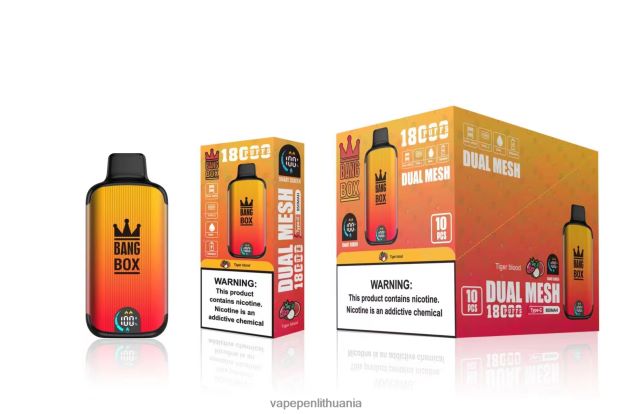 Bang Box 18000 išpūtimų tigro kraujas 4PX0P294 - Vape Pen