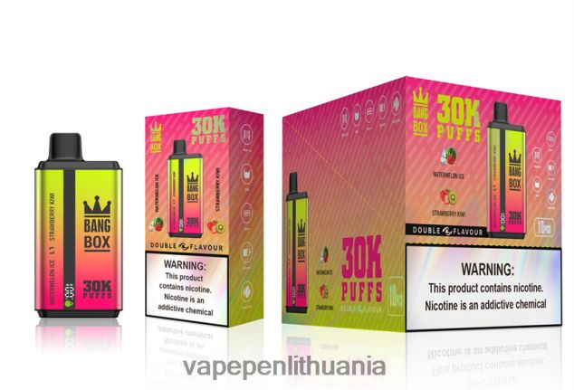 Bang Box 30 000 dvigubų skonių arbūzų ledas ir braškių kiviai 4PX0P262 - Vape Mod