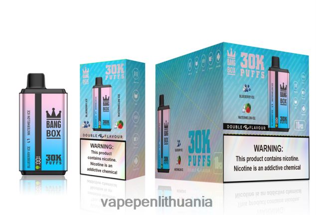 Bang Box 30 000 dvigubų skonių mėlynių ir arbūzų ledas 4PX0P269 - Vape Pen