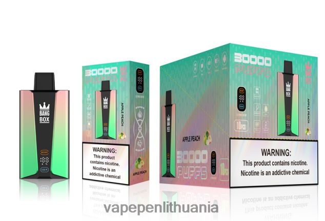 Bang Box 30 000 pūtimų išmanusis ekranas obuolinis persikas 4PX0P283 - Vape Liquid