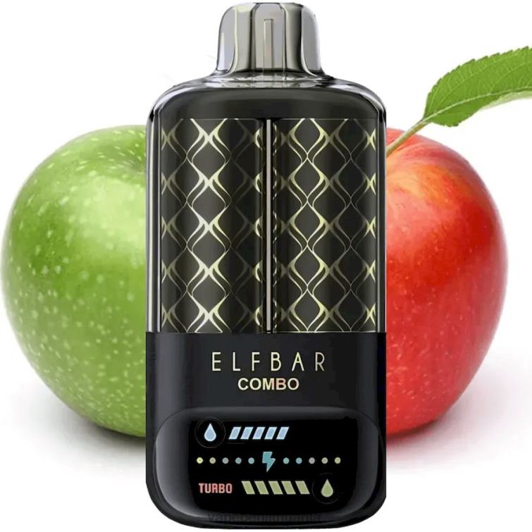 Elf Bar Combo 25 000 žalias obuolys ir dvigubas obuolys 4DH043 Vape Liquid