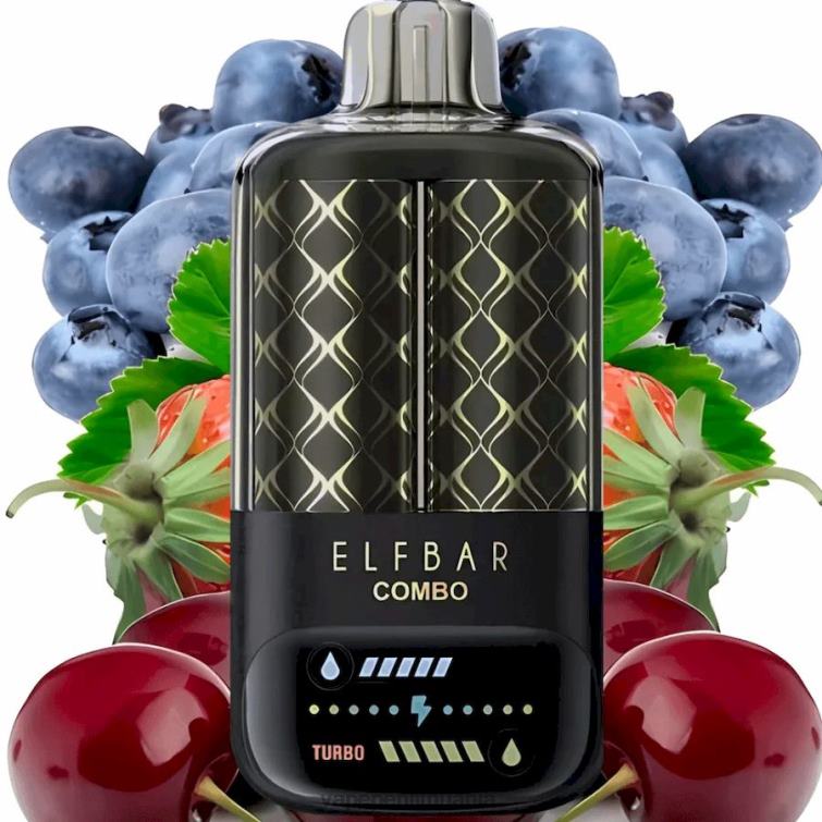 Elf Bar Combo 25 000 mėlynių rūgščių aviečių ir vyšnių 4DH042 Vape Mod