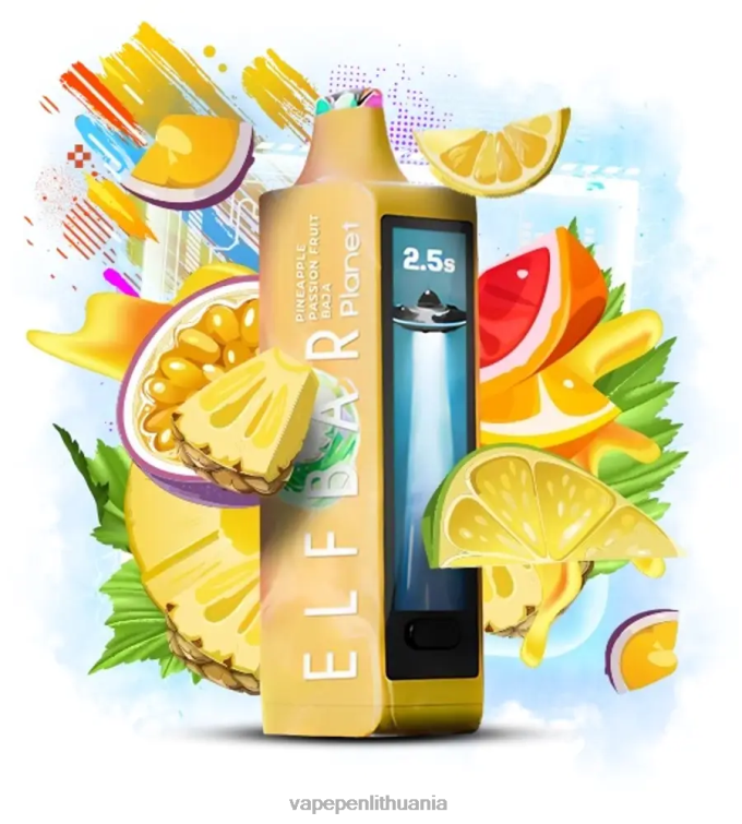 Elf Bar Planet 25 000 ananasų pasifloros baja 4DH0427 Vape Mod