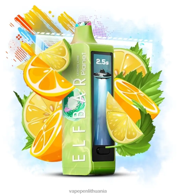 Elf Bar Planet 25 000 citrininis laimas 4DH0416 Vape Lietuva