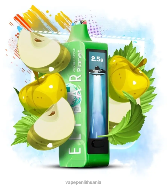 Elf Bar Planet 25 000 dvigubas obuolys 4DH0414 Vape Pen