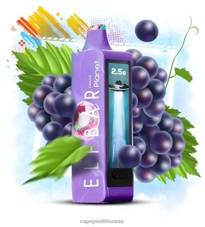 Elf Bar Planet 25 000 vynuogių 4DH0413 Vape Liquid