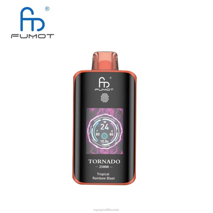 Fumot Tornado 25000 vienkartinių vape atogrąžų vaivorykštės sprogimas B66B13 Vape Liquid