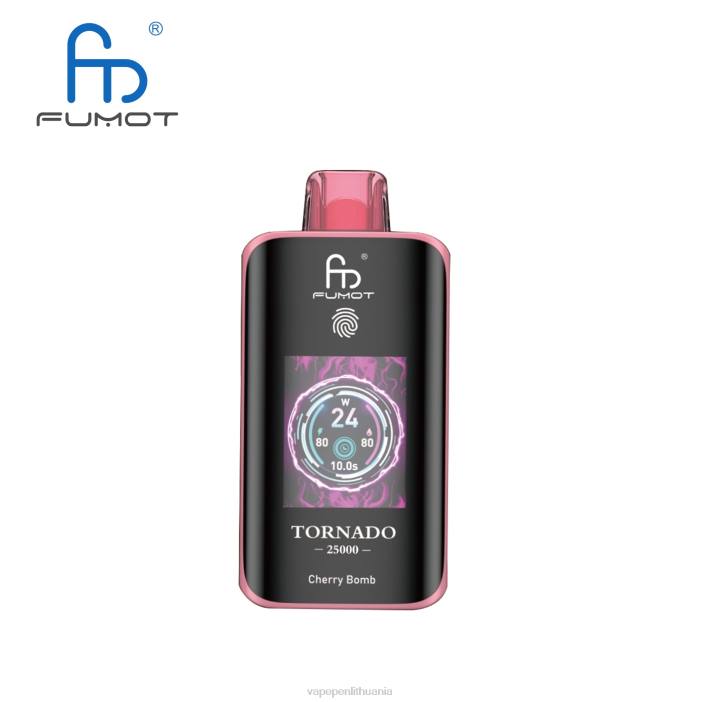 Fumot Tornado 25000 vienkartinių vape vyšnių bomba B66B4 Vape Pen