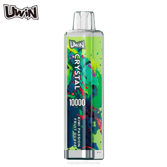 UWIN CRYSTAL 10000 vienkartinių garų kivi pasifloros gvajava 424D8 - Vape Liquid