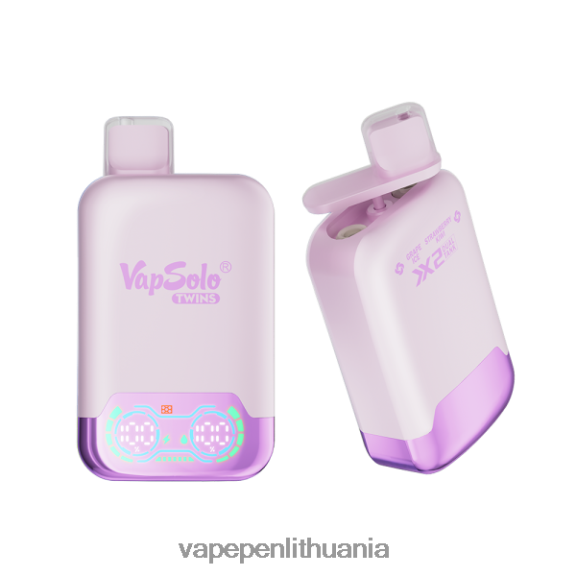 Vapsolo TWINS vienkartiniai garai vynuogių ledas ir braškių kiviai 8TR08Z140 - Vape Skystis
